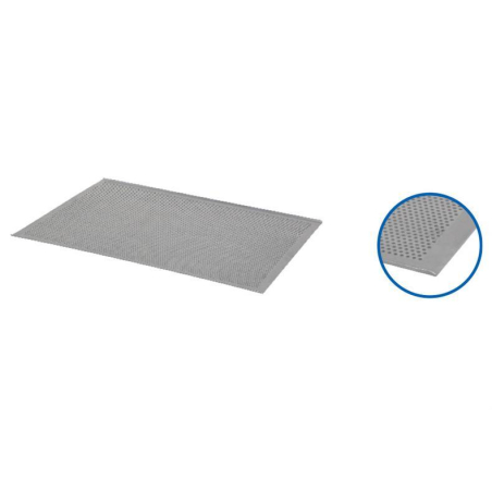 Plaque de four alu 600x400x10mm perforee 2 bords inclines ouverture 40 1,5mm - ABP-4621-000 - Linum
