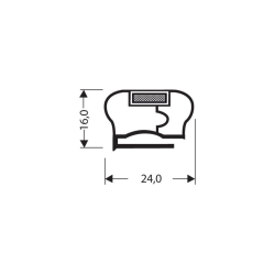 Profil plat aimante - 2550mm/lng Avec aimant m18 - JPF-1020-050 - Linum