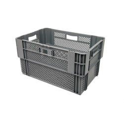 Bac gerbable emboitable - 600x400x320 Fond et cotes ajoures - euronorm - NMP-6324-050 - Linum