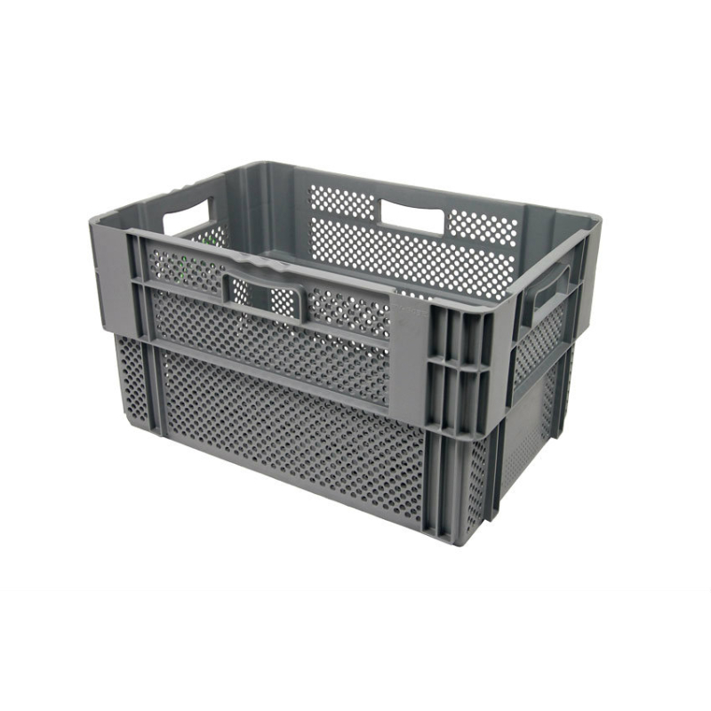 Bac gerbable emboitable - 600x400x320 Fond et cotes ajoures - euronorm - NMP-6324-050 - Linum