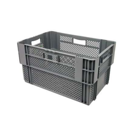 Bac gerbable emboitable - 600x400x320 Fond et cotes ajoures - euronorm - NMP-6324-050 - Linum