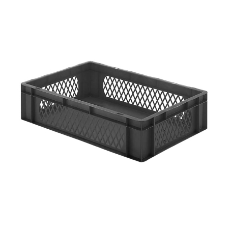 Euronorm 600x400x145mm - standard Fond plein - cotes ajoures - RTD-6140-050 - Linum
