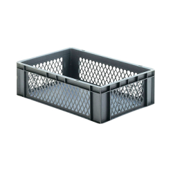 Euronorm 600x400x175mm - standard Fond plein - cotes ajoures - RTD-6170-050 - Linum