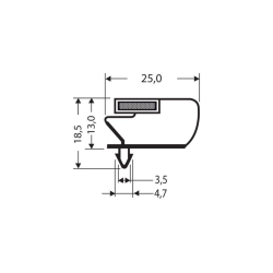 Joint magnetique - 2550mm/lng Avec aimant m66 - JPC-1240-050 - Linum
