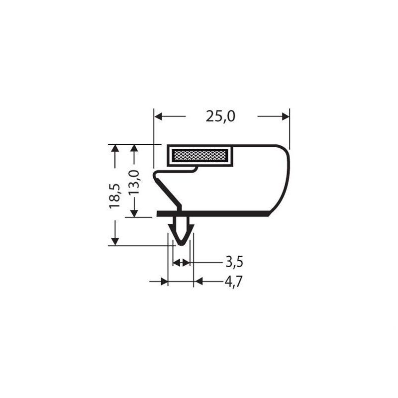 Joint magnetique - 2550mm/lng Avec aimant m66 - JPC-1240-050 - Linum
